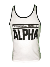 Men's  "Natural Born Alpha" Tank (White - Black)