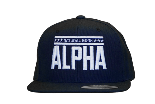 Snap Back "Natural Born Alpha" Hat (Navy Blue)