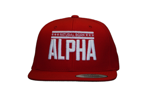 Snap Back "Natural Born Alpha" Hat (Red)